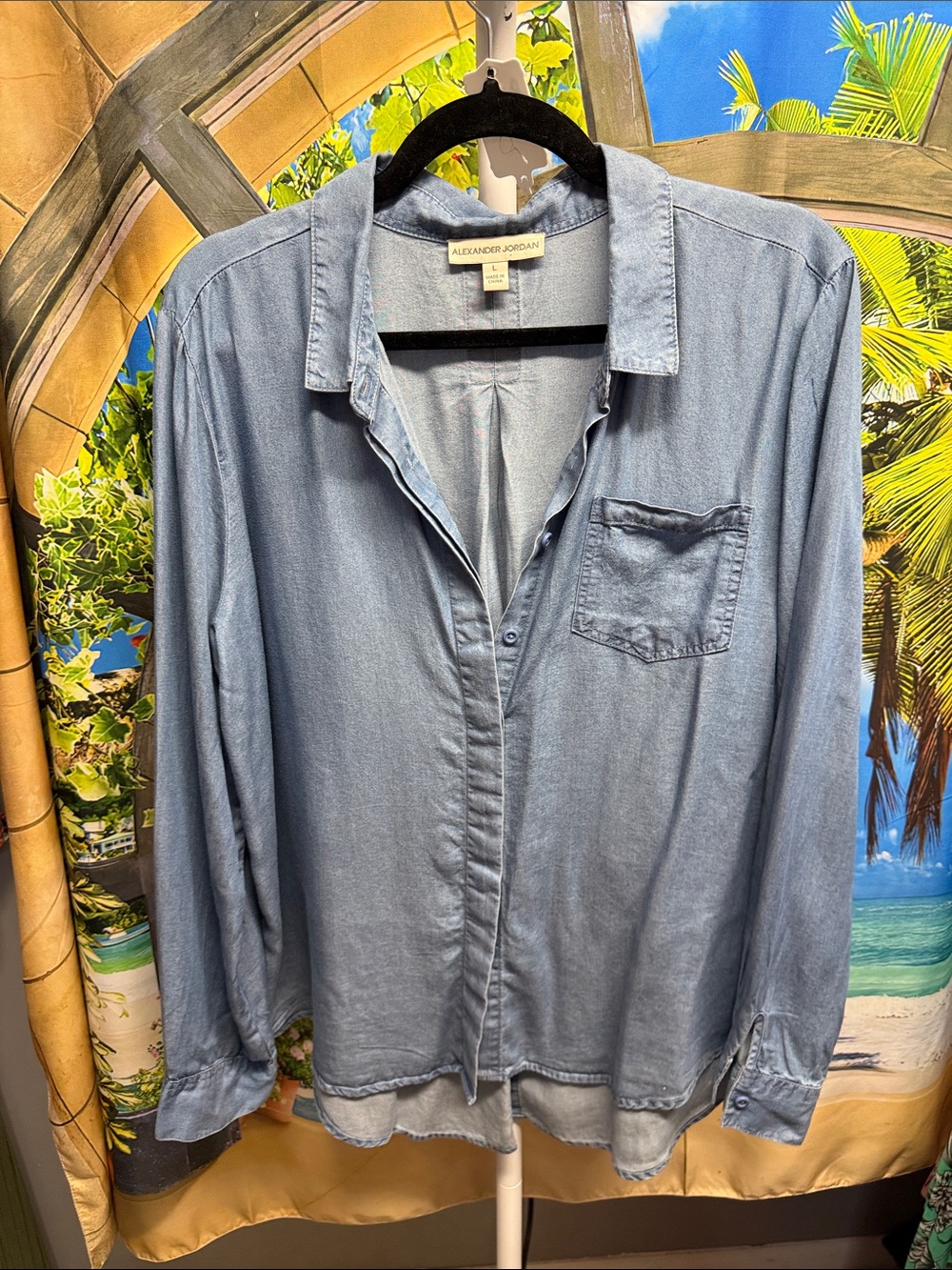 Alexander Jordan Light Blue Chambray Button-Down Shirt